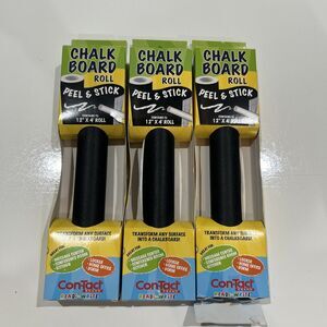 Lot of 3 Contact Adhesive Chalk Board Paper Peel & Stick Rolls 12" X 4'